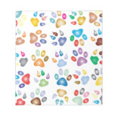 Rainbow Paw Prints Notizblock (Vorderseite)