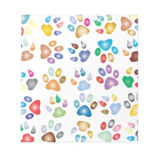 Rainbow Paw Prints Notizblock