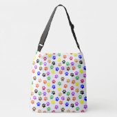 Rainbow Paw Prints PatternTote Bag Tragetaschen Mit Langen Trägern (Rückseite)