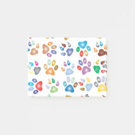 Rainbow Paw Prints Post-it Klebezettel