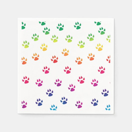 Rainbow Paw Prints Serviette (Vorderseite)
