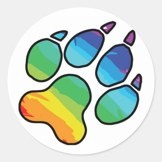 Rainbow Paw Sticker (Vorderseite)