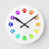 Rainbow Pawprint Uhr (Vorderseite)