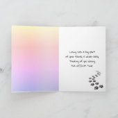 Rainbow Pawprints auf einem Herz für Pet Loss Beil Karte (Innenseite)