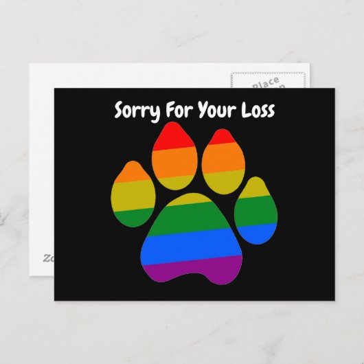 Rainbow Paws auf der Postkarte Entschuldigung für (Vorne/Hinten)