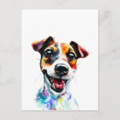 Rainbow Paws - Farbenfroher Jack Russell Terrier D Postkarte (Vorderseite)