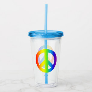 Rainbow Peace Acryltrinkbecher