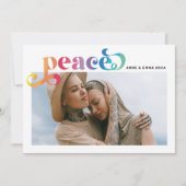Rainbow Peace Colorful Holiday Foto Card Feiertagskarte (Vorderseite)
