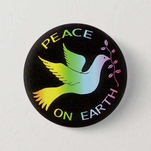Rainbow Peace Dove Peace Sign Button (Vorderseite)
