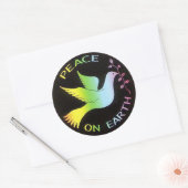 Rainbow Peace Dove Peace Sign Runder Aufkleber (Umschlag)