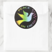 Rainbow Peace Dove Peace Sign Runder Aufkleber (Tasche)