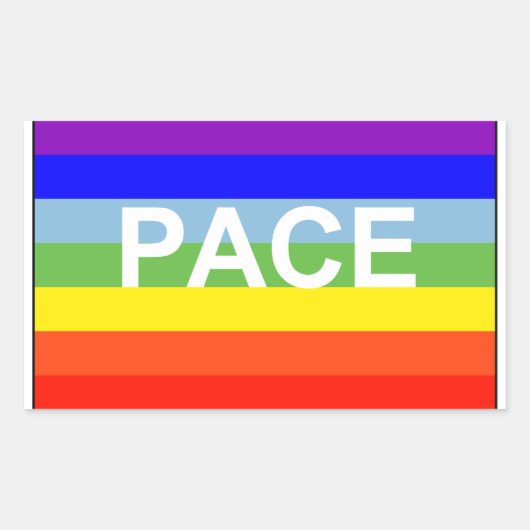 Rainbow Peace Flag Rechteckiger Aufkleber (Vorderseite)