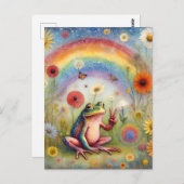 Rainbow Peace Frog Postkarte (Vorne/Hinten)