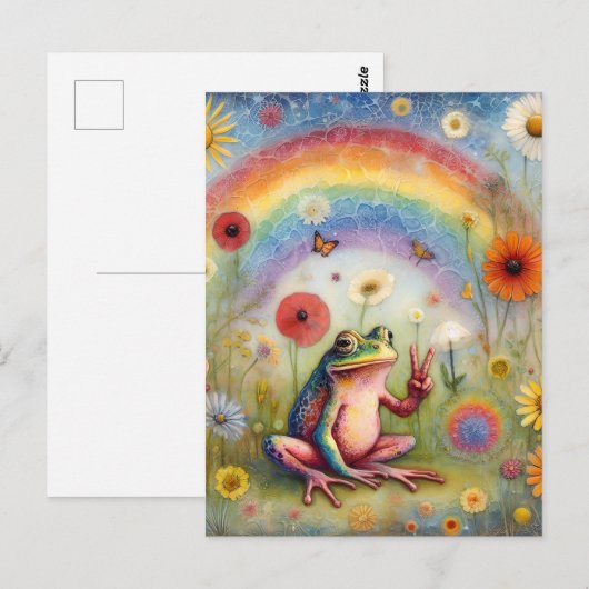Rainbow Peace Frog Postkarte (Vorne/Hinten)