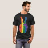 Rainbow Peace Hand, LGBT Gay Pride Monat T-Shirt (Vorne ganz)