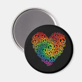 Rainbow Peace Heart Magnet (Vorderseite/Rückseite)