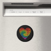 Rainbow Peace Heart Magnet (In Situ (Geschirrspüler))