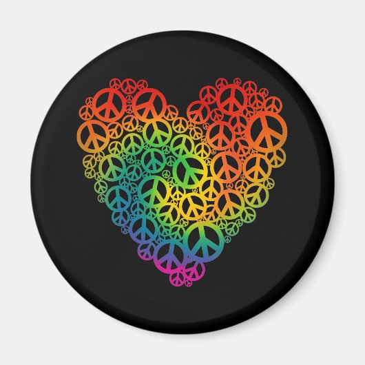 Rainbow Peace Heart Magnet (Vorne)