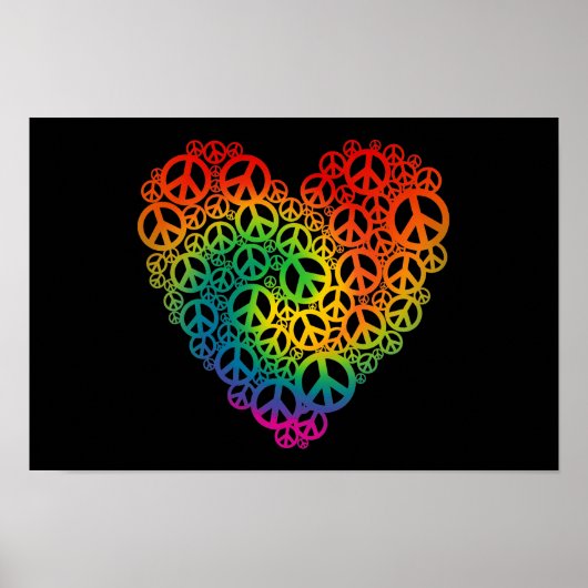 Rainbow Peace Heart Poster (Vorne)