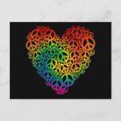 Rainbow Peace Heart Postkarte (Vorderseite)