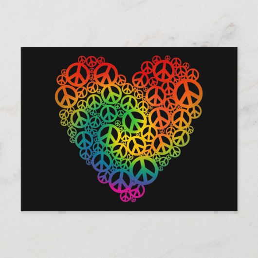 Rainbow Peace Heart Postkarte (Vorderseite)