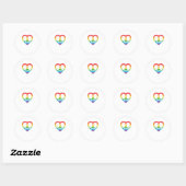 Rainbow Peace Heart Pride LGBT Runder Aufkleber (Blatt)