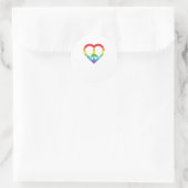 Rainbow Peace Heart Pride LGBT Runder Aufkleber (Tasche)