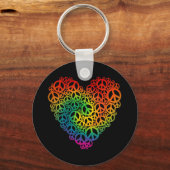 Rainbow Peace Heart Schlüsselanhänger (Vorderseite)