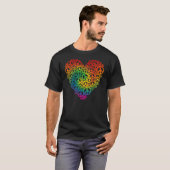 Rainbow Peace Heart T-Shirt (Vorne ganz)