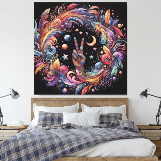 Rainbow Peace Leinwanddruck (Insitu (Schlafzimmer))
