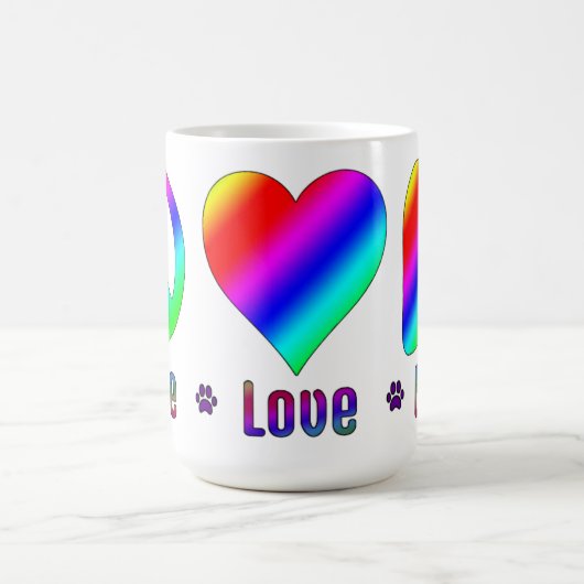 Rainbow Peace Liebe BBG Tasse (Mittel)
