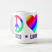 Rainbow Peace Liebe BBG Tasse (Vorderseite Links)