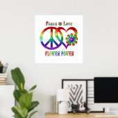 Rainbow Peace Liebe Blume Power Poster (Heimbüro)