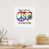 Rainbow Peace Liebe Blume Power Poster (Küche)