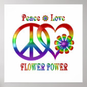 Rainbow Peace Liebe Blume Power Poster (Vorne)