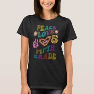 Rainbow PEACE LIEBE FÜNFTE GRAD Leopard Print Retr T-Shirt