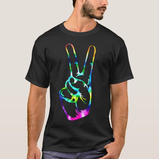 Rainbow Peace Liebe Gefärbte Krawatte Pattern Tuch T-Shirt (Vorderseite)