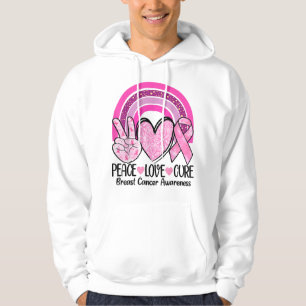 Rainbow Peace Liebe heilen rosa Ribbon Brustkrebs Hoodie