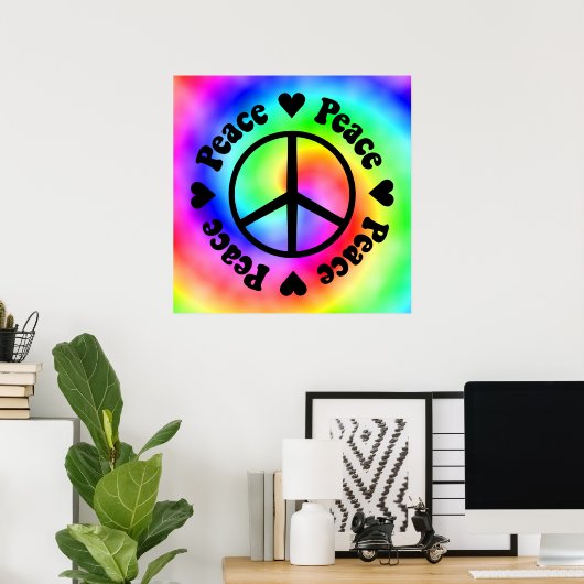 Rainbow Peace & Liebe Poster (Heimbüro)