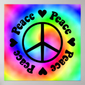 Rainbow Peace & Liebe Poster (Vorne)