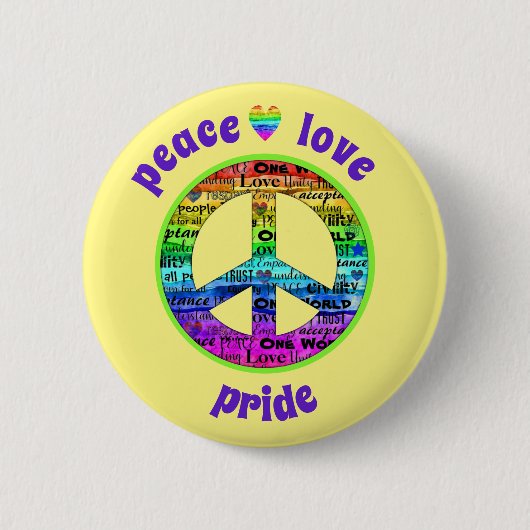 Rainbow Peace Liebe Pricing Awareness Button (Vorderseite)