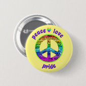 Rainbow Peace Liebe Pricing Awareness Button (Vorne & Hinten)