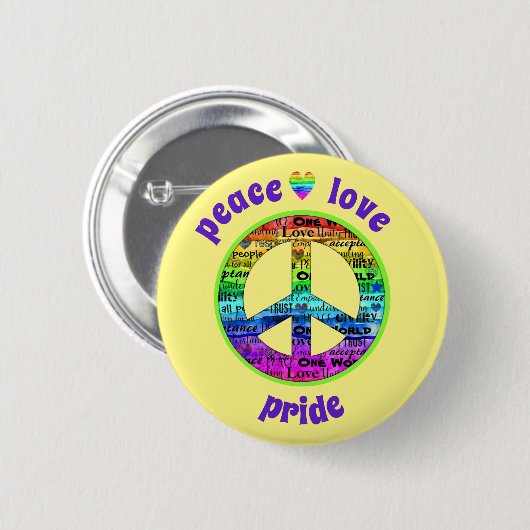 Rainbow Peace Liebe Pricing Awareness Button (Vorne & Hinten)