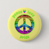 Rainbow Peace Liebe Pricing Awareness Button (Vorderseite)