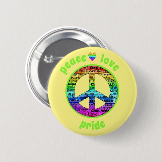 Rainbow Peace Liebe Pricing Awareness Button (Vorne & Hinten)
