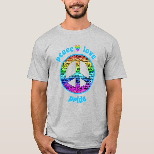 Rainbow Peace Liebe Pride T-Shirt (Vorderseite)