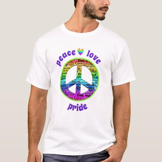 Rainbow Peace Liebe Pride T - Shirt (Vorderseite)