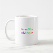 Rainbow Peace Liebe und alles, was Jazz Kaffeetasse (Links)