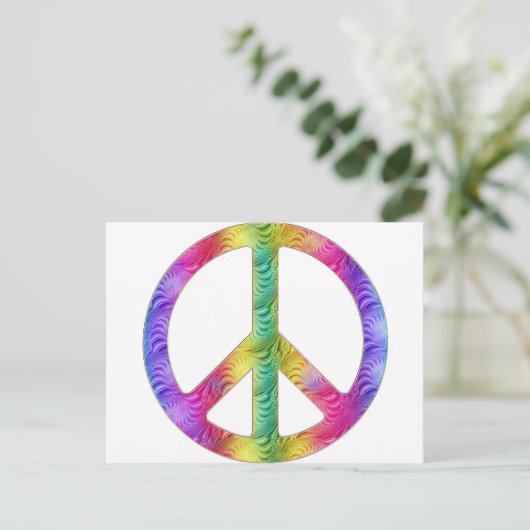 Rainbow Peace Postkarte (Stehend Vorderseite)