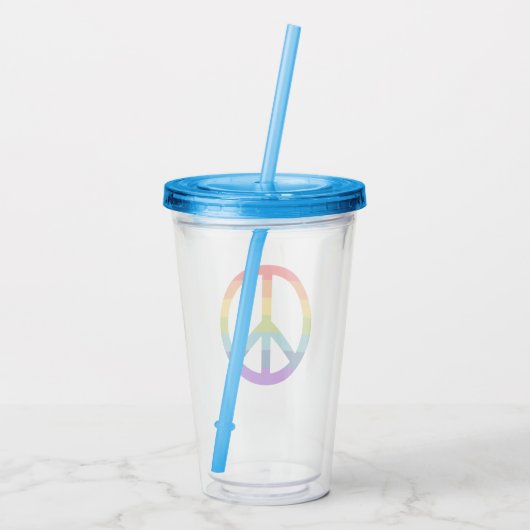 Rainbow Peace Sign Acryltrinkbecher (Rückseite)